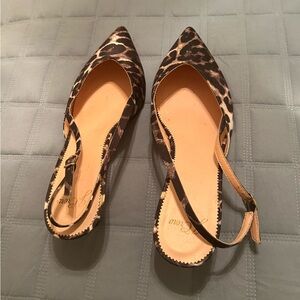 J Crew Leopard Print Slingback Kitten Heel Slingback